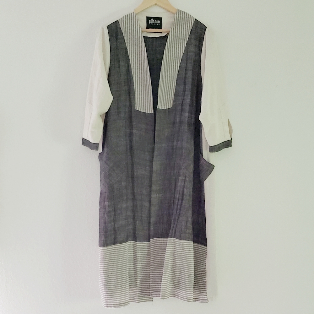 Malakeh Linen Cotton Open Front Lagenlook Duster Cardigan Coat Womens One Size